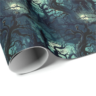 💀 Halloween 🌲 "Twisted Midnight Grove" 🌲 Geschenkpapier