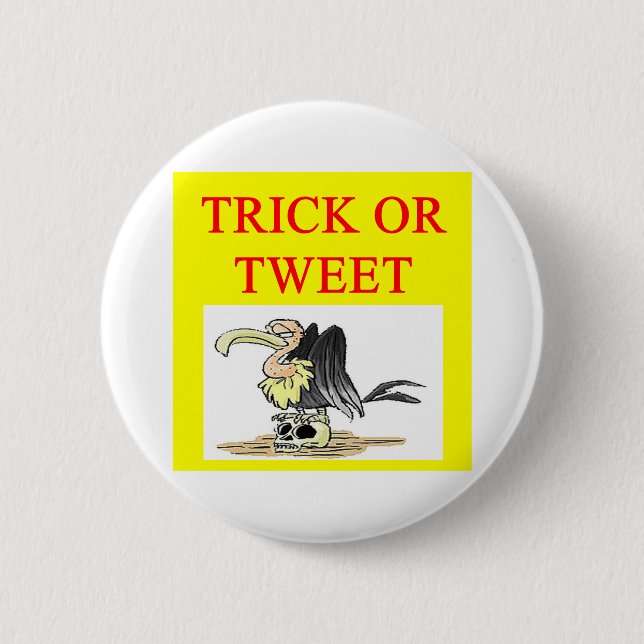 Halloween-Twitter tweeten Witz Button (Vorderseite)