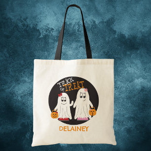 Halloween Two Girl Ghosts Besties Candy Bag Custom Tragetasche