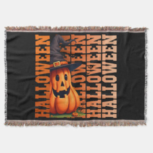 Halloween-Typografie coole lustige Kürbis-Geschenk Decke