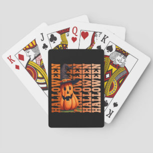 Halloween-Typografie coole lustige Kürbis-Geschenk Spielkarten