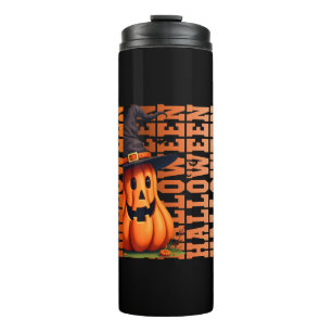 Halloween-Typografie coole lustige Kürbis-Geschenk Thermosbecher