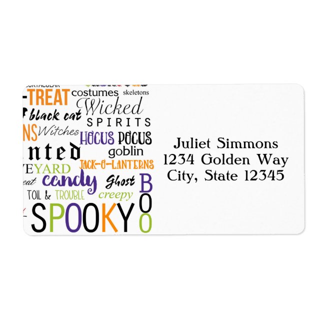 Halloween Typography Fun Party Favor Sticker Label (Vorne)