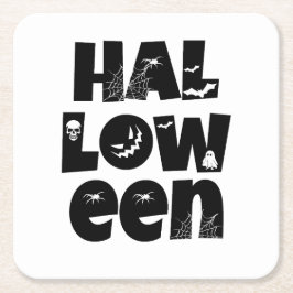 Halloween Typography Rechteckiger Pappuntersetzer