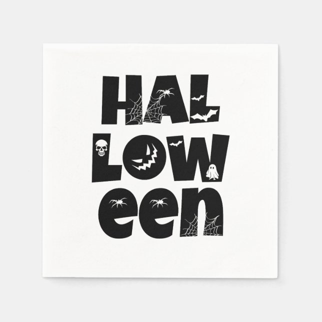 Halloween Typography Serviette (Vorderseite)