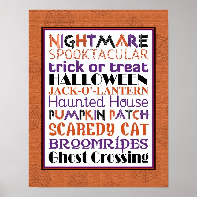 Halloween-U-Bahn-Kunstposter Poster (Vorne)