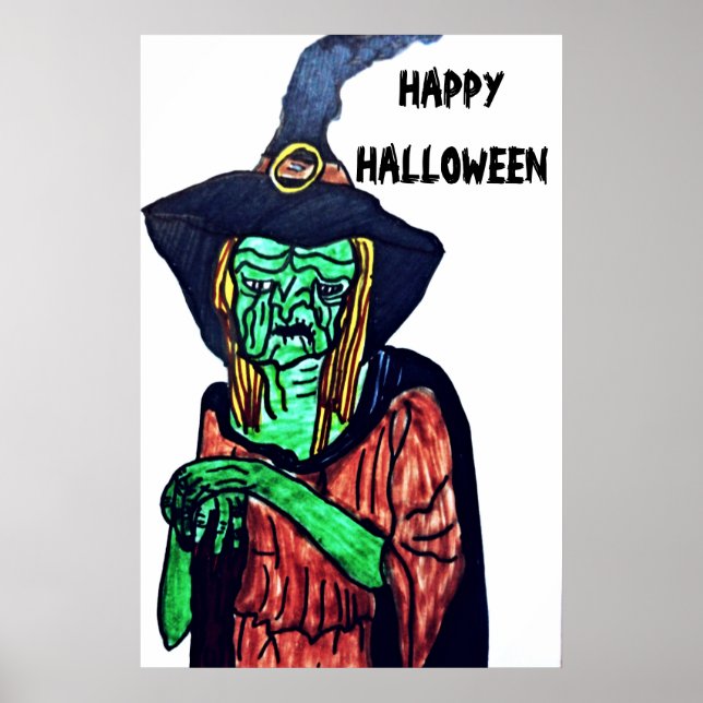 HALLOWEEN UGLY OLD WITCH-Poster Poster (Vorne)