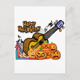 Halloween Ukulele Postkarte