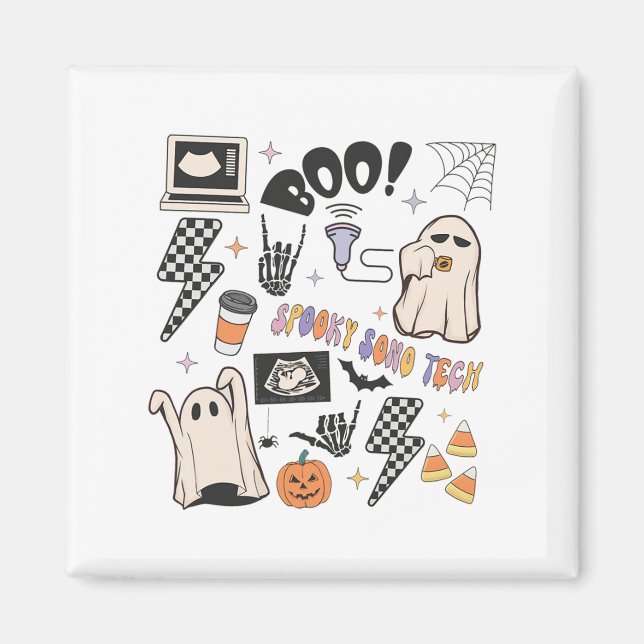 Halloween Ultrasound Tech Herbstsonographin Magnet (Vorne)