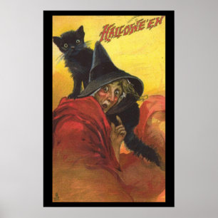 Halloween und Black Cat Poster