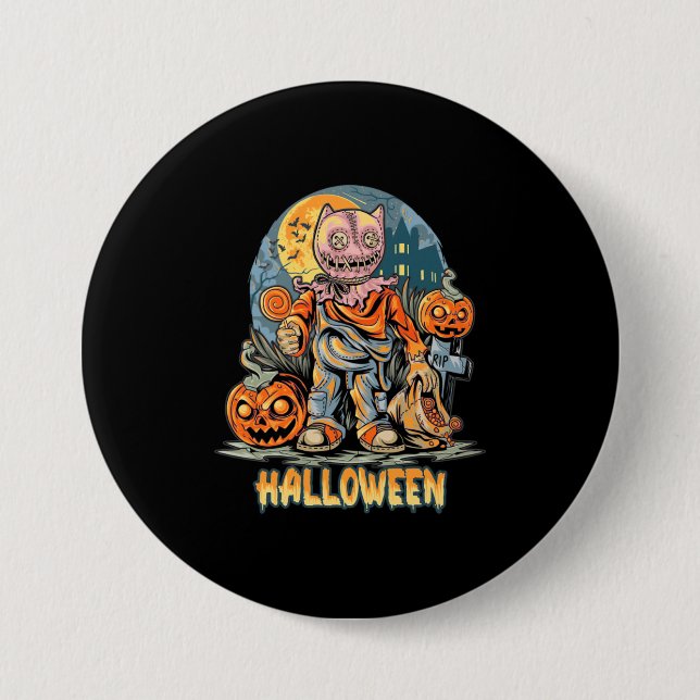 Halloween und Cat Button (Vorderseite)