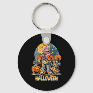 Halloween und Cat Schlüsselanhänger