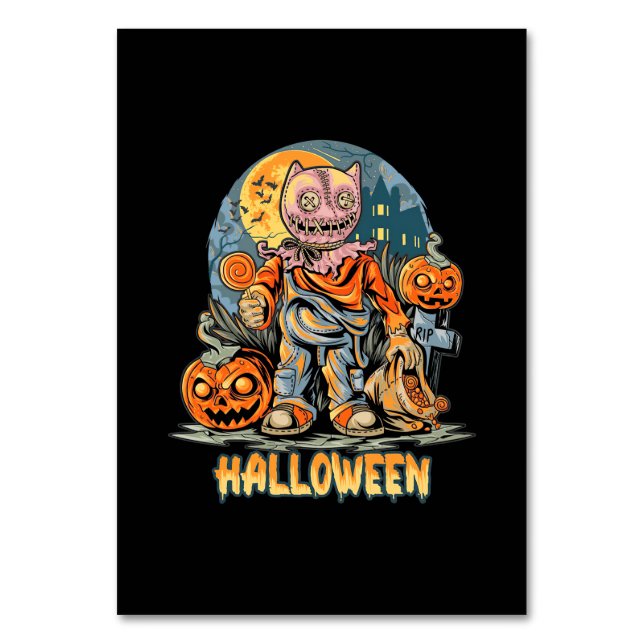 Halloween und Cat Tischnummer (Vorderseite)