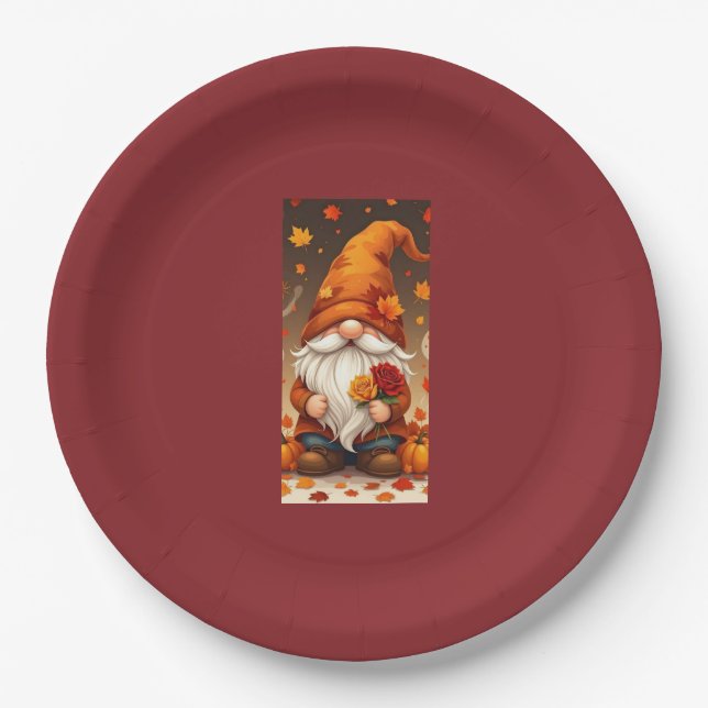 Halloween- und Herbst-Grußkarte Pappteller (Vorderseite)