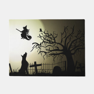 Halloween und Howling Dog Fußmatte