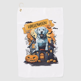 HALLOWEEN UND HUND GOLFHANDTUCH