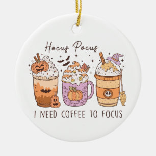 Halloween und Kaffee Keramik Ornament