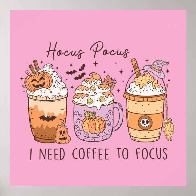 Halloween und Kaffee Poster (Vorne)