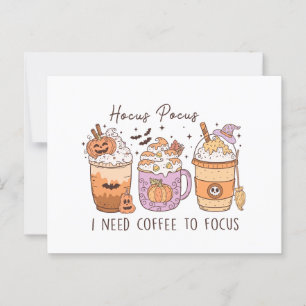 Halloween und Kaffee Postkarte