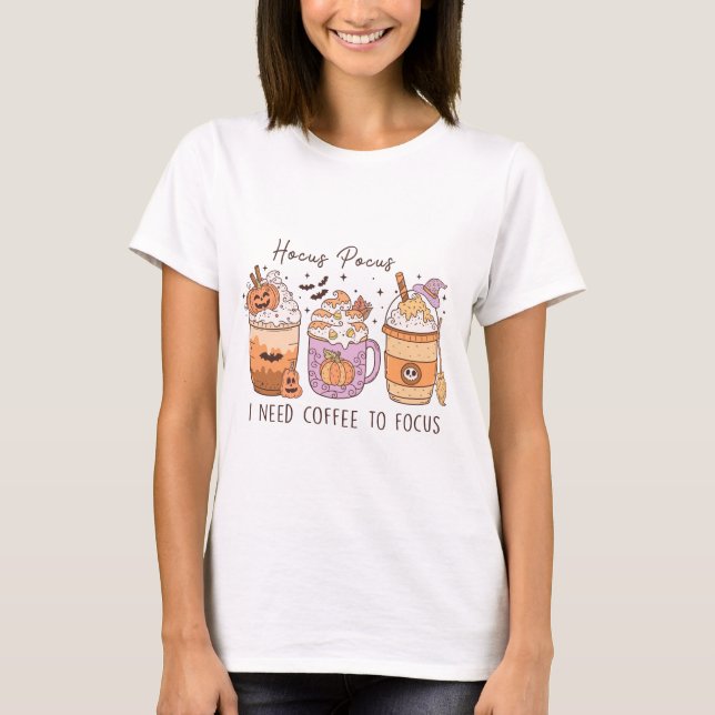 Halloween und Kaffee T-Shirt (Vorderseite)