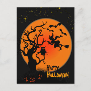 Halloween und Owl Halloween Postkarte