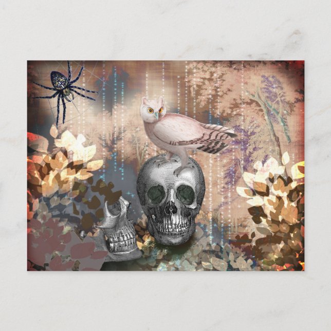 Halloween und Skulls Postkarte (Vorderseite)