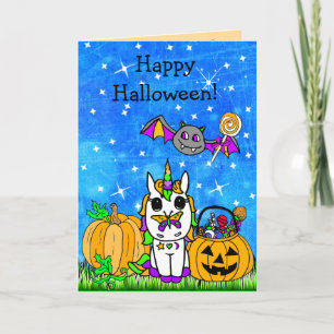Halloween Unicorn-Cartoon Karte