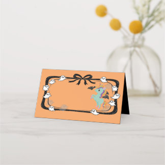 Halloween Unicorn Greeting Bat Orange Place Card Platzkarte