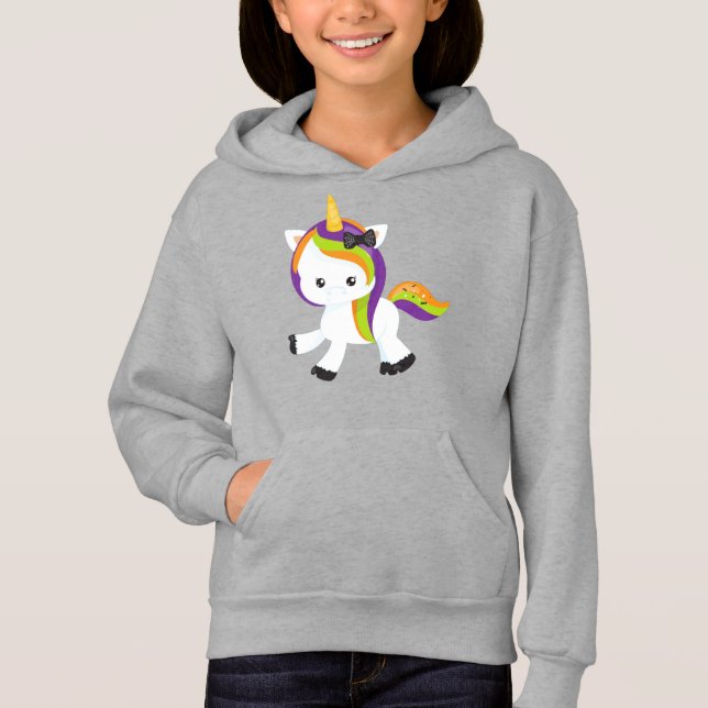 Halloween Unicorn, Niedliches Einhorn, Zaubereinho Hoodie (Vorderseite)