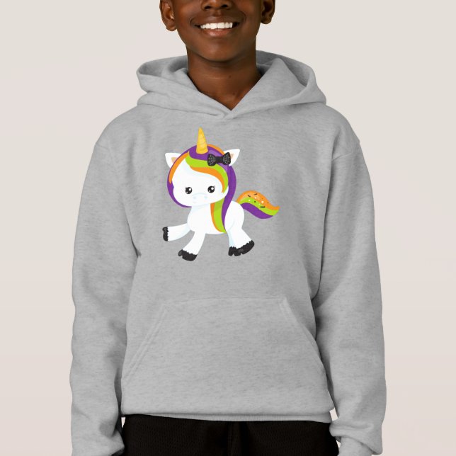 Halloween Unicorn, Niedliches Einhorn, Zaubereinho Hoodie (Vorderseite)