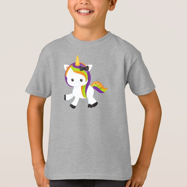 Halloween Unicorn, Niedliches Einhorn, Zaubereinho T-Shirt (Vorderseite)
