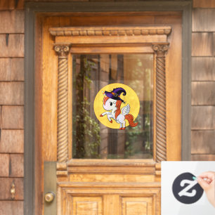 Halloween Unicorn Pegasus Hexe Fensteraufkleber