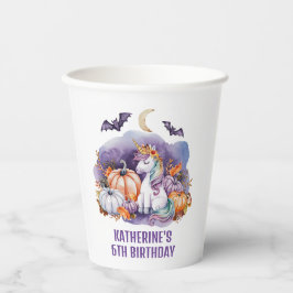 Halloween Unicorn Watercolor Geburtstagsparty Pappbecher