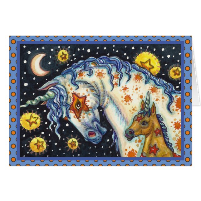 HALLOWEEN UNICORNS, STAR HORSE & COLT FANTASY CARD (Vorderseite (Horizontal))