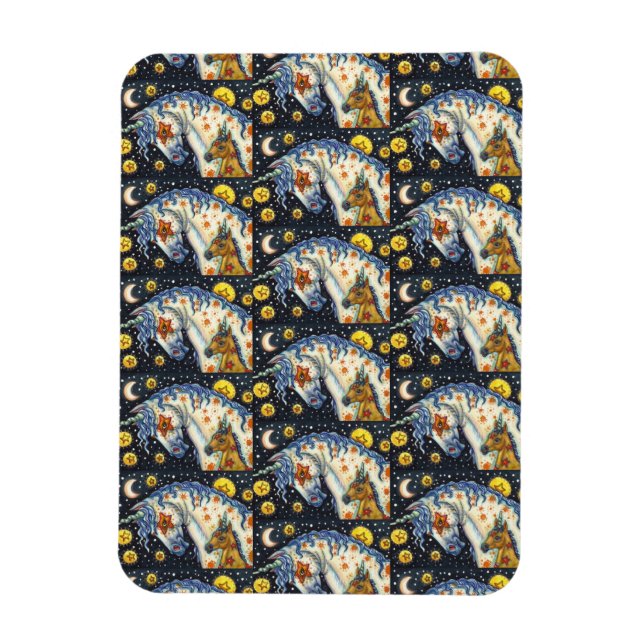 HALLOWEEN UNICORNS, STAR HORSE & COLT FANTASY MAGNET (Vertikal)