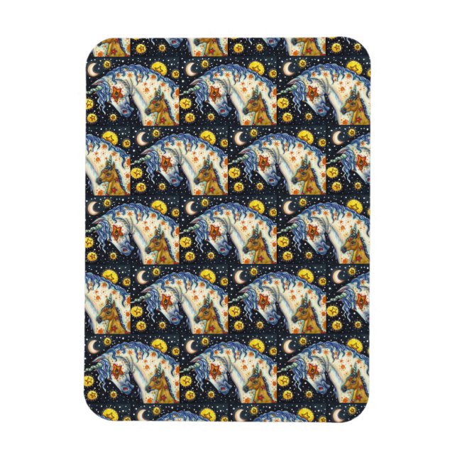 HALLOWEEN UNICORNS, STAR HORSE & COLT FANTASY MAGNET (Vertikal)