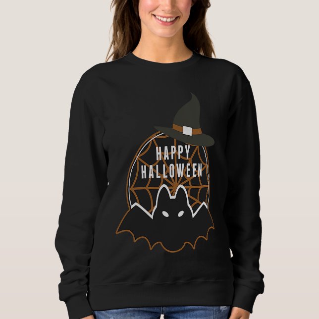 Halloween unisex all ages casual Happy Halloween Sweatshirt (Vorderseite)