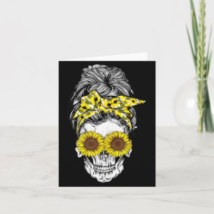 Halloween Unordentlicher Dutt Haarschädel Sonnenbl Karte