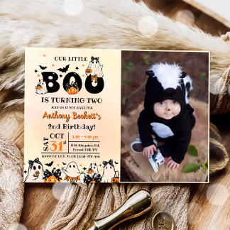 Halloween Unser kleines Boo 2. Geburtstags Party Einladung