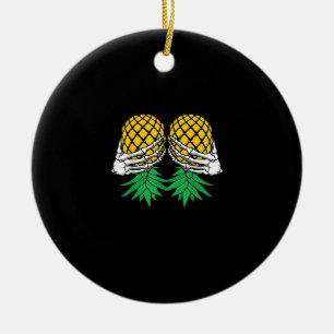 Halloween Updown Pineaple Swinger Skeleton H Keramik Ornament