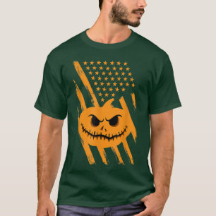 Halloween US Pumpkin Vereinigte Staaten Stars and  T-Shirt