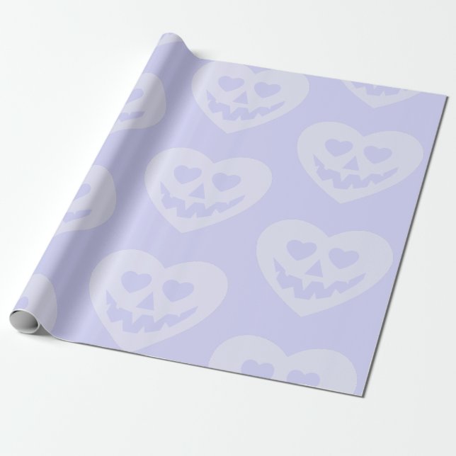 Halloween valentinisches lila Herz Geschenkpapier (Ungerollt)