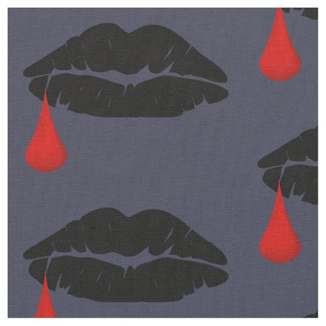 Halloween Vamp Kiss Stoff (Nahaufnahme)