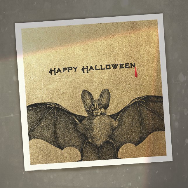 Halloween-Vampir-Fledermaus Gold Serviette (Von Creator hochgeladen)
