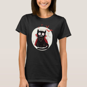 Halloween Vampir Katze Vollmond Fledermäuse Hallow T-Shirt