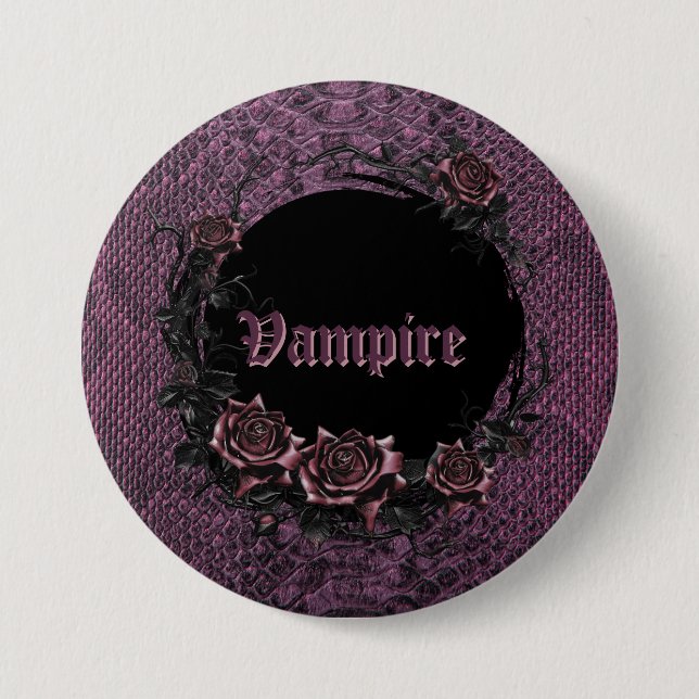 Halloween-Vampir-Party Button (Vorderseite)