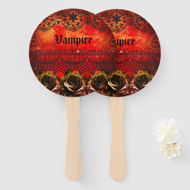 Halloween-Vampir-Party Fächer (Vorne und Hinten)