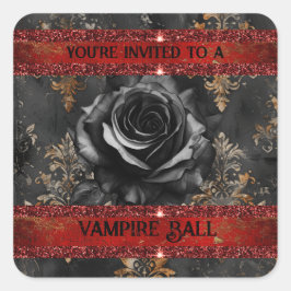 Halloween-Vampir-Party Quadratischer Aufkleber