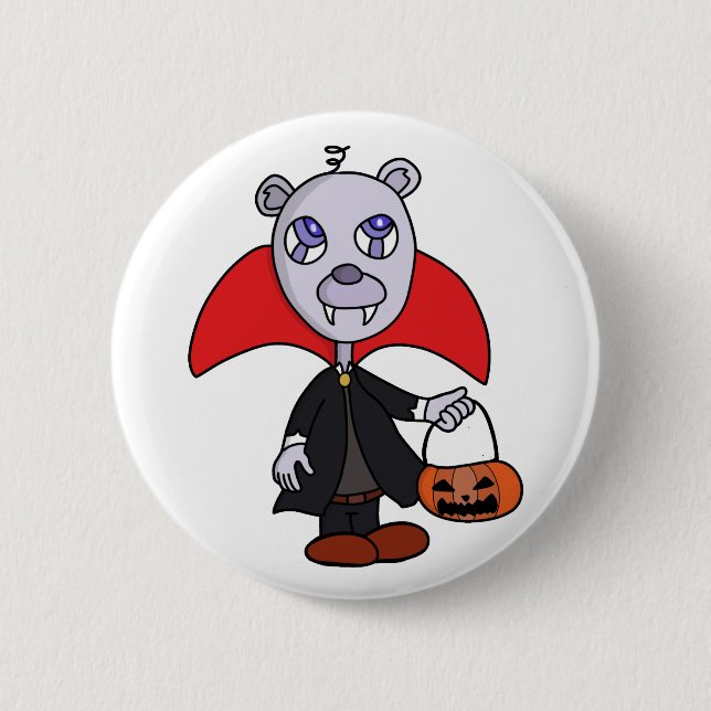 Halloween Vampir Süßigkeiten oder Saures Button (Vorderseite)