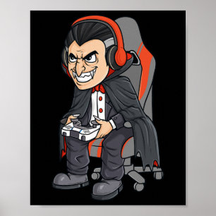 Halloween Vampire Beängstigend Gamer Boys Kids Poster